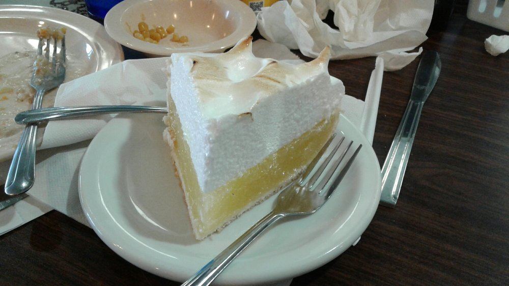 A slice of lemon meringue pie